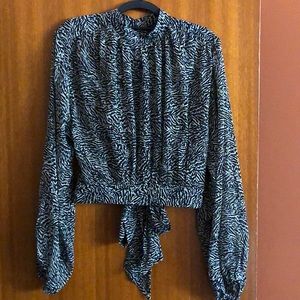 Dynamite open back crop high-neck blouse, sz S, never worn